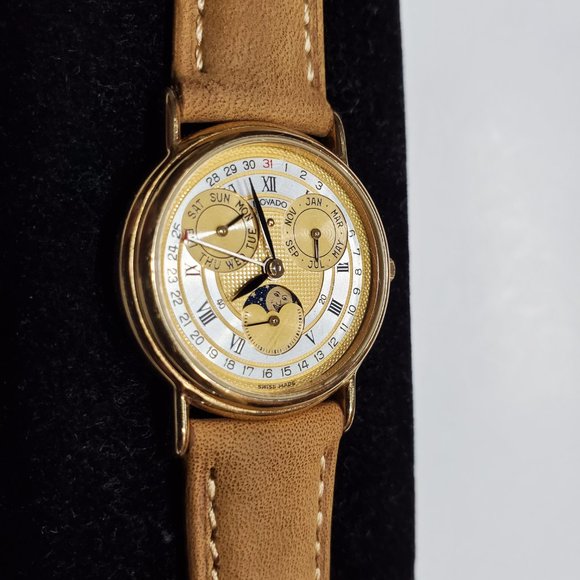 Rare Vintage ESQ Movado Moon Phase Triple Date Circa 80\'s Watch 87-03-822 main image 10